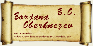Borjana Oberknežev vizit kartica